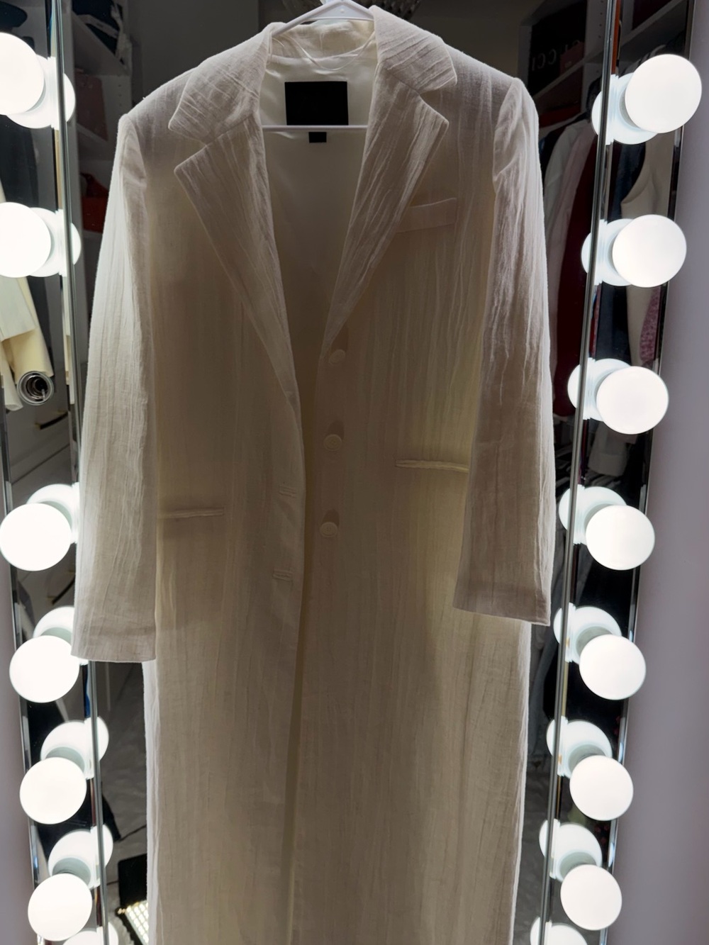 Zara ZW Collection Linen Blend Frock Coat
